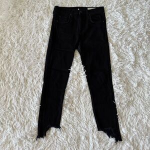 Rag & Bone Black Mid-rise 10” Capri Cropped Ankle Jeans Size 28